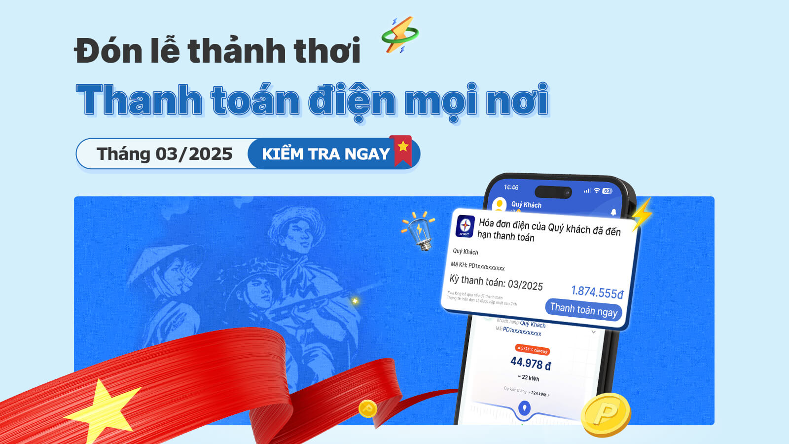 HÓA ĐƠN ĐIỆN THÁNG 03/2025 ĐÃ ĐƯỢC CẬP TRÊN EPOINT